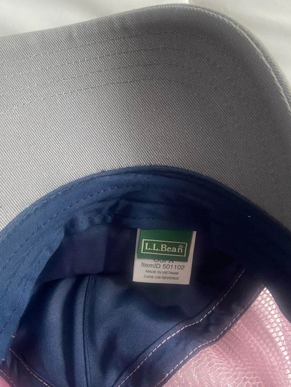 L.L. Bean Kids Navy, Pink & Gray 'OUTDOORS' Mesh Baseball Cap